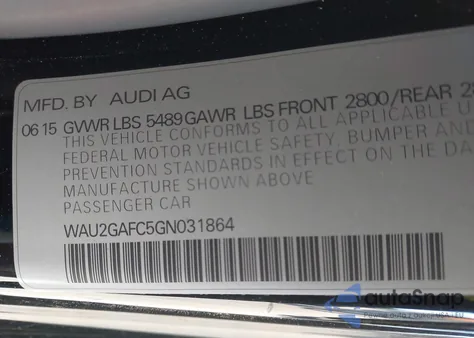 2016 Audi A7 3.0T Premium Plus z USA, uszkodzony, nr VIN WAU2GAFC5GN031864